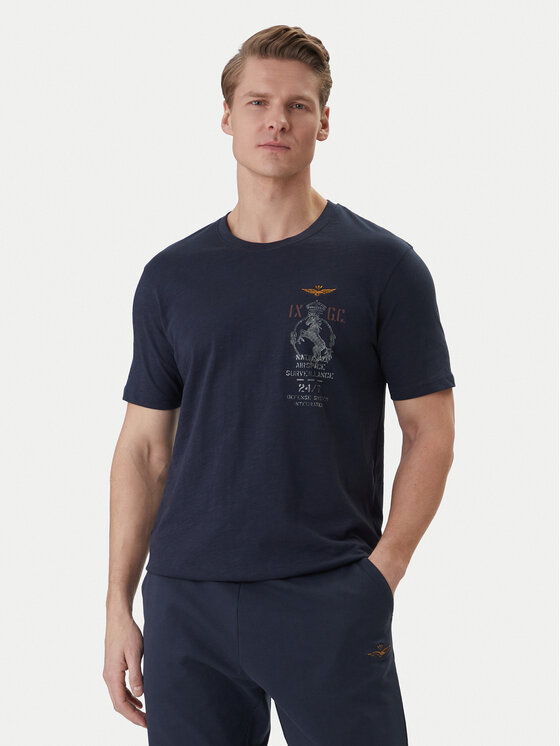 Aeronautica Militare Aeronautica Militare Camiseta 261TS2543UJ00686 Azul marino Regular Fit