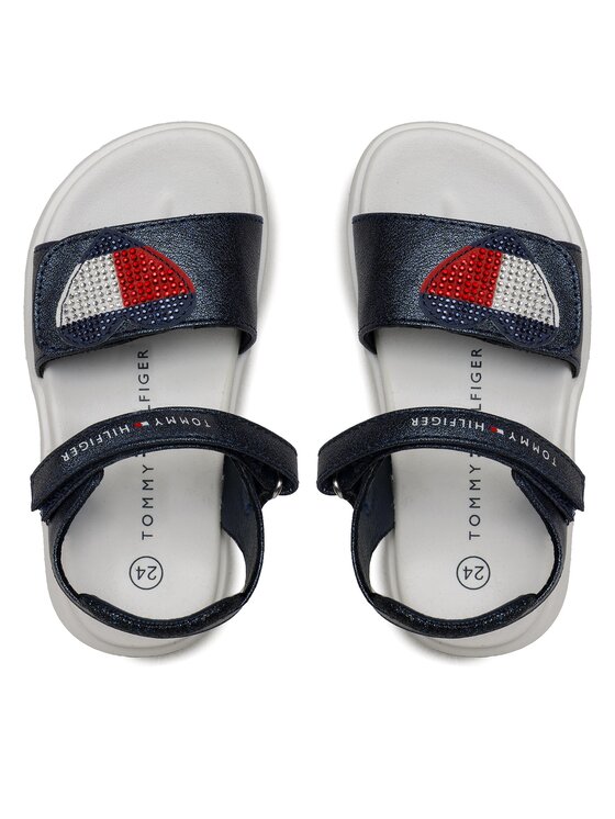 Tommy Hilfiger Sandale Tommy Hilfiger Strass Heart Velcro Sandal T1A2-32752-1367 S Bleumarin