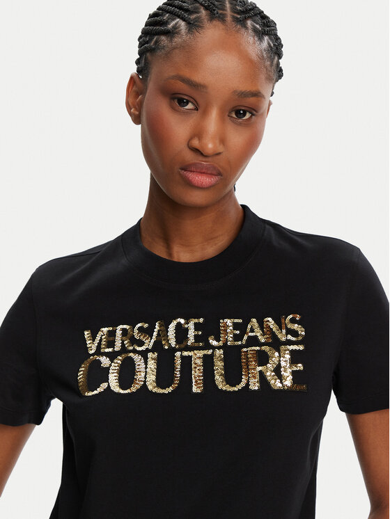 Versace Jeans Couture Versace Jeans Couture Футболка 78HAHE02 Чорний Regular Fit