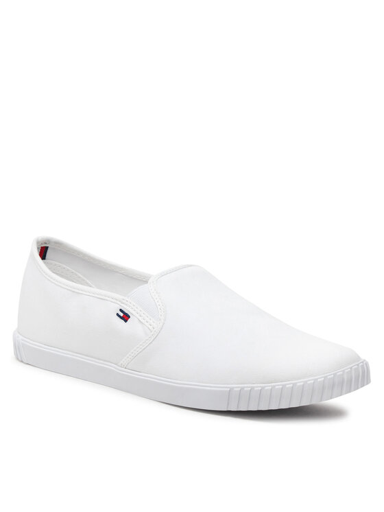 Tommy Hilfiger Kedai Tommy Hilfiger Canvas Slip-On Sneaker FW0FW07806 Balta