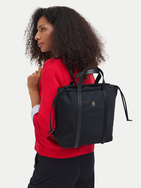 Tommy Hilfiger Zaino Tommy Hilfiger Th Soft Nylon Tote/Backpack AW0AW19029 Blu scuro