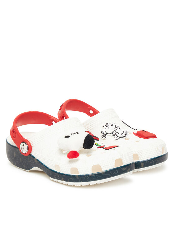 Crocs Παντόφλες Crocs Classic Peanuts 21112 Λευκό