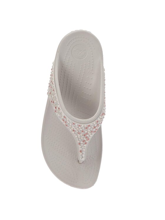 Crocs Šlepetės per pirštą Crocs Sloane Embellished Flip 204181 Pilka