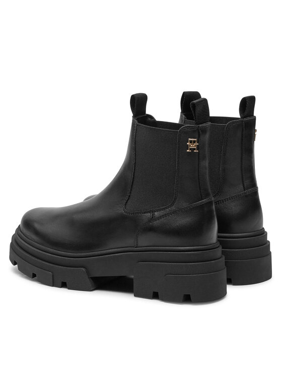 Tommy Hilfiger Kotníková obuv s elastickým prvkem Tommy Hilfiger Combat FW0FW08089 Černá