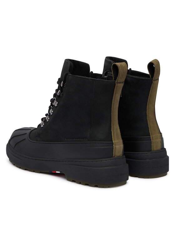 Tommy Hilfiger Polacchine Tommy Hilfiger Outdoor Rubber Lth Boot Wpm FM0FM05957 Nero