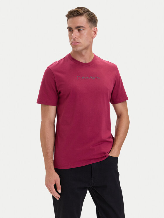 Calvin Klein Calvin Klein Camiseta Logo 30s LV04LD230G Rojo oscuro Regular Fit