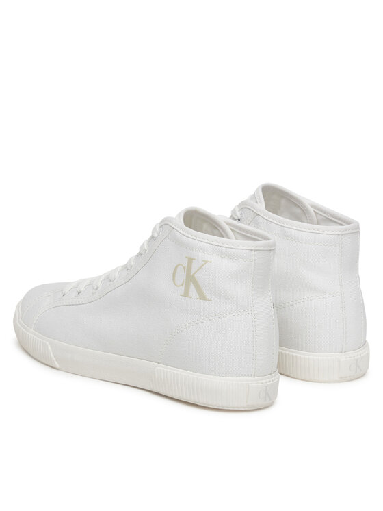Calvin Klein Jeans Sneakersy Calvin Klein Jeans Ess Vulc Mid Cv Mg Wn YW0YW01761 Biela