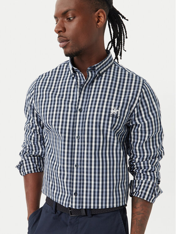 Beverly Hills Polo Club Beverly Hills Polo Club Camisa P-SS26M-BRASS Azul marino Regular Fit