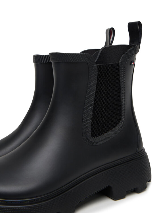 Tommy Hilfiger Gumáky Tommy Hilfiger Rubber Flag Cleated FW0FW08637 Čierna