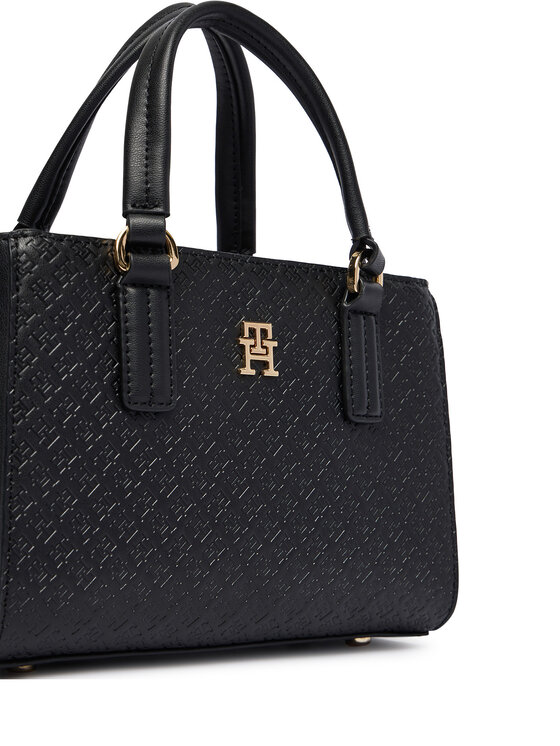 Tommy Hilfiger Rankinė Tommy Hilfiger Th Daily Mini Tote Mono AW0AW18416 Juoda