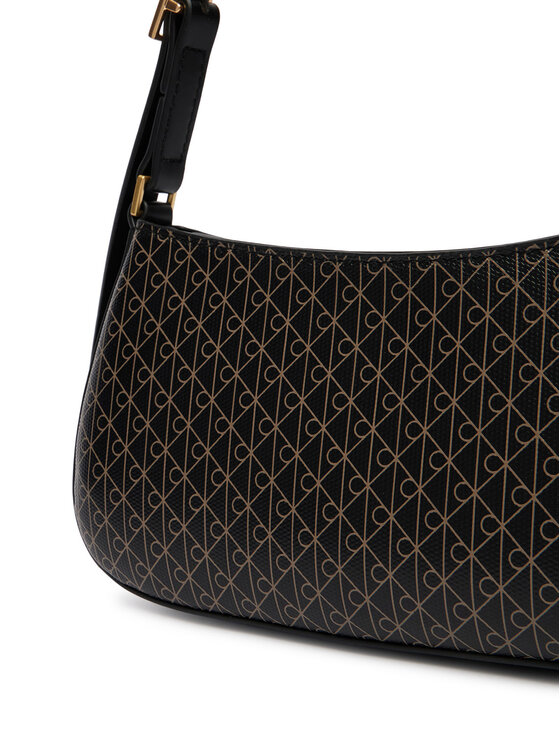 Calvin Klein Geantă Calvin Klein Emblem Aop Small Shoulder Bag LV04F3324G Negru