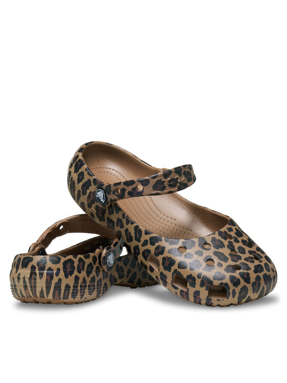 Crocs Балетки Crocs Classic Animal Ballet 212478 Коричневий
