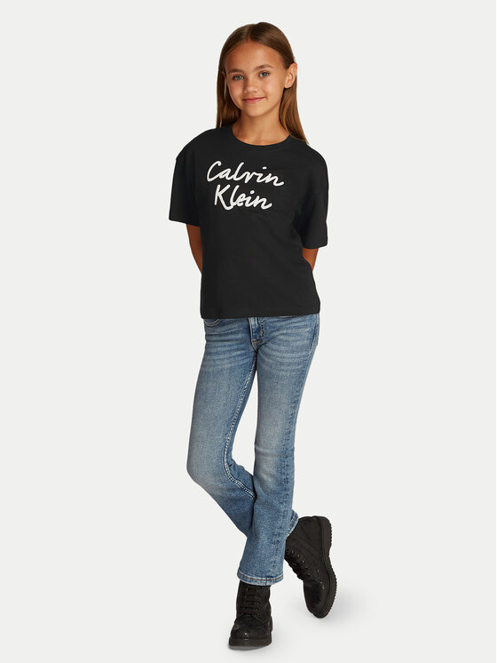 Calvin Klein Jeans Calvin Klein Jeans Camiseta Script Logo IG0IG02864 Negro Boxy Fit
