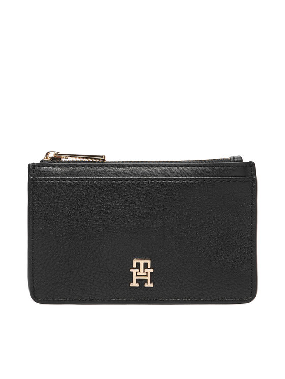 Tommy Hilfiger Портфейл Tommy Hilfiger Th Icon Long Cc Holder AW0AW18867 Черен