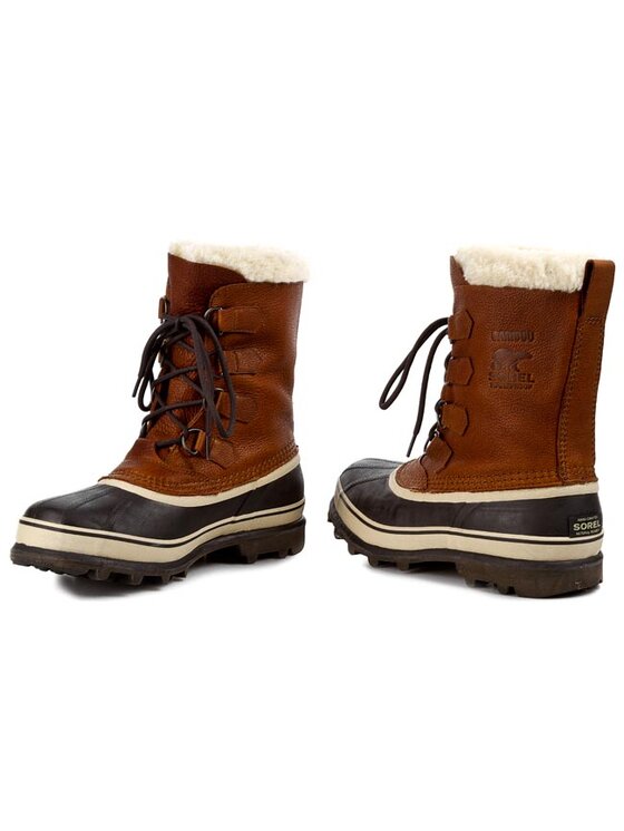 Sorel Μπότες Χιονιού Sorel Caribou Wool NM 1481-256 Καφέ