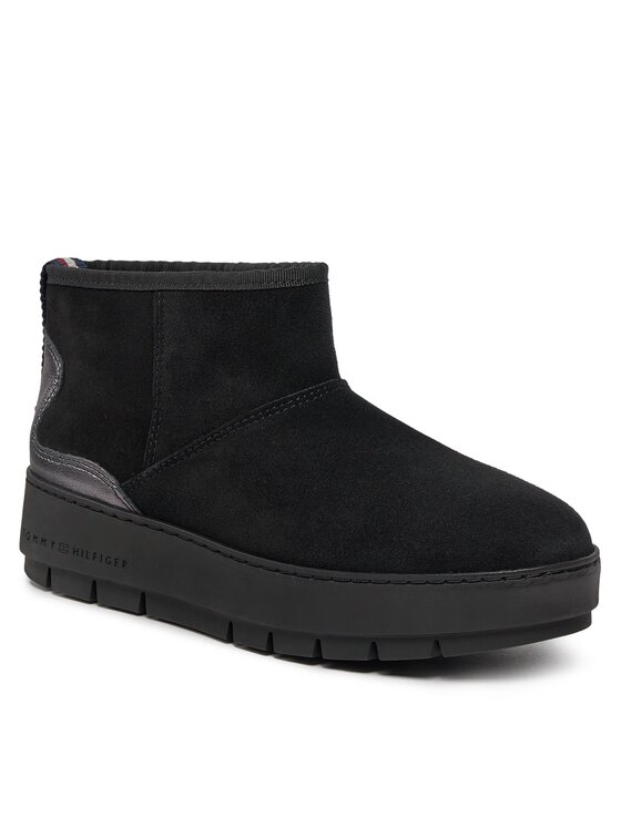 Tommy Hilfiger Μπότες Χιονιού Tommy Hilfiger Metallic Suede Snowboot FW0FW07850 Μαύρο