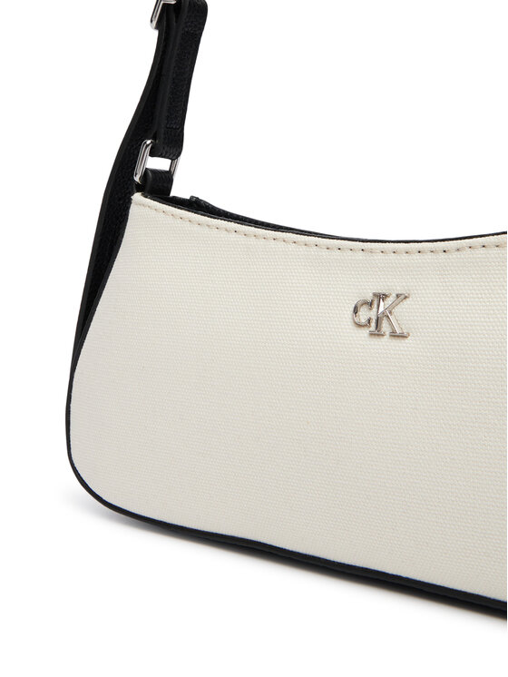Calvin Klein Borsetta Calvin Klein Ck Canvas Small Shoulder Bag LV04F3347G Bianco