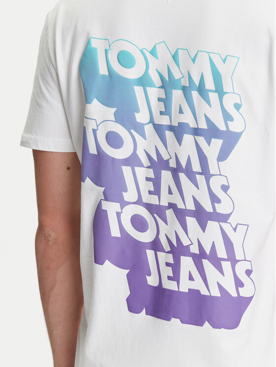Tommy Jeans Tommy Jeans Majica Stack Backprint DM0DM21589 Bela Regular Fit