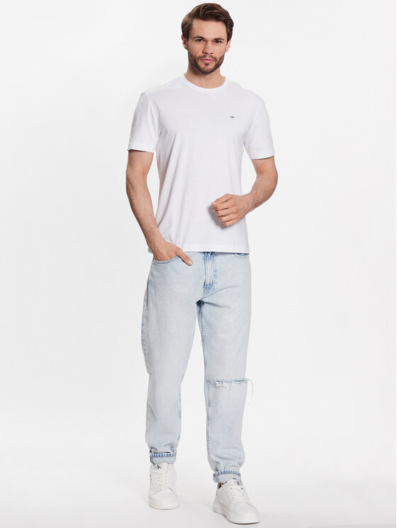 Calvin Klein Calvin Klein Majica Smooth K10K110589 Bela Regular Fit