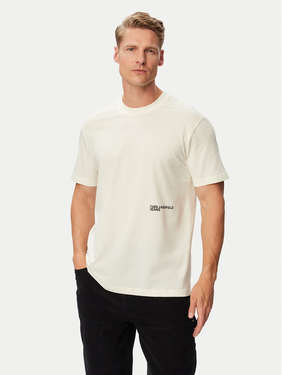 Karl Lagerfeld Jeans Karl Lagerfeld Jeans Camiseta B3M17005 Crema Regular Fit