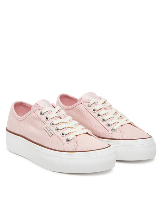 Calvin Klein Jeans Kedai Calvin Klein Jeans Vulc Flatform Ctn Logo Tag YW0YW01838 Rožinė
