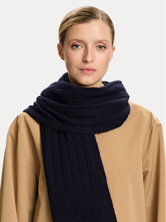 Tommy Hilfiger Šál Tommy Hilfiger Flag Fluffy AW0AW17787 Tmavomodrá