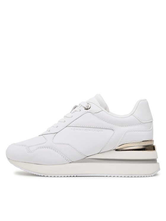 Tommy Hilfiger Sportcipők Tommy Hilfiger Wedge Sneaker With Gold FW0FW07031 Fehér