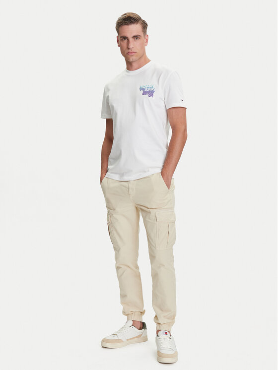 Tommy Jeans Tommy Jeans Camiseta Stack Backprint DM0DM21589 Blanco Regular Fit