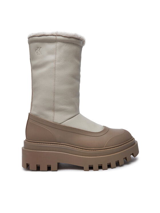 Calvin Klein Jeans Sniega zābaki Calvin Klein Jeans Flatform Chelsea Boot Padded YW0YW01558 Bēšs