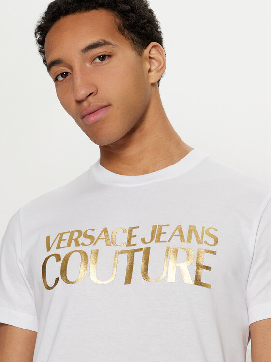 Versace Jeans Couture Versace Jeans Couture Marškinėliai 78GAHT05 Balta Regular Fit
