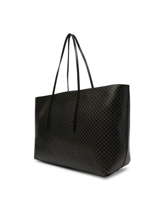 Calvin Klein Torebka Calvin Klein Emblem Aop Large Tote W/ Pouch LV04F3364G Czarny