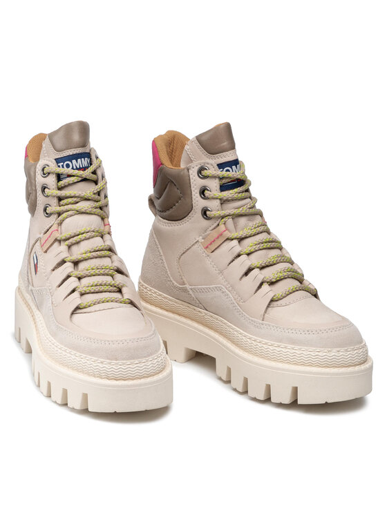 Tommy Jeans Kotníková obuv Tommy Jeans Hybrid Boot EN0EN01596 Béžová