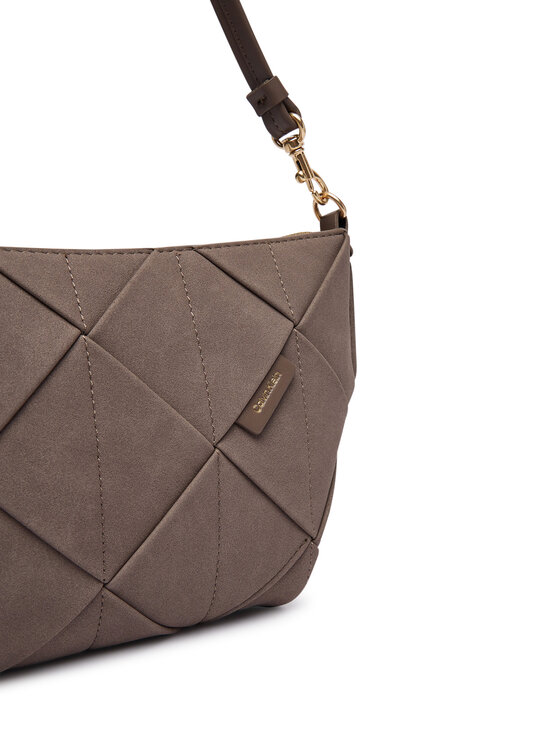 Calvin Klein Kabelka Calvin Klein Woven Sueded Shoulder Bag LV04F3694G Hnědá