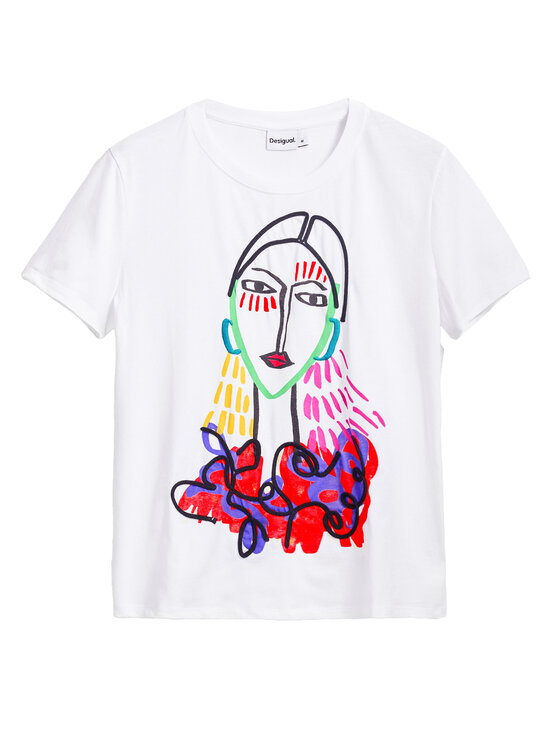 Desigual Desigual Majica Misuri 25SWTKA9 Bela Regular Fit