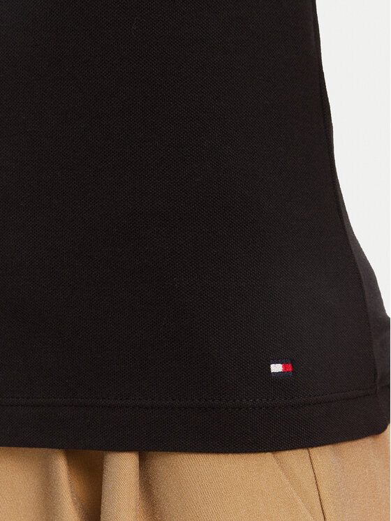 Tommy Hilfiger Tommy Hilfiger Polo majica Gold Button WW0WW45768 Črna Slim Fit