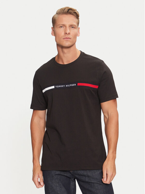 Tommy Hilfiger Tommy Hilfiger Majica MW0MW36498 Črna Regular Fit