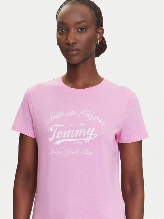 Tommy Jeans Tommy Jeans Majica Essential DW0DW21404 Roza Regular Fit