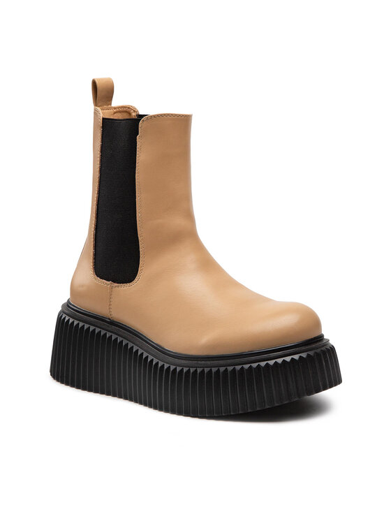 DeeZee Kotníková obuv s elastickým prvkem DeeZee ZAL85311-1A Hnědá