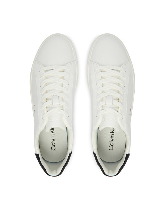 Calvin Klein Sneakers Calvin Klein Low Pro Cup Laceup Lth Moire HW0HW02845 Bianco