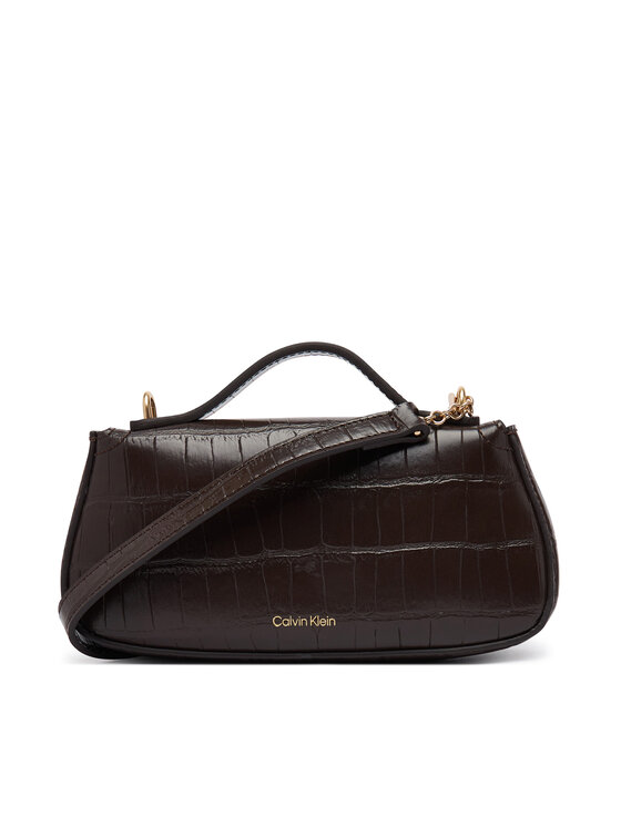 Calvin Klein Rankinė Calvin Klein Ck Croc Top Handle Bag LV04F3903G Tamsiai ruda
