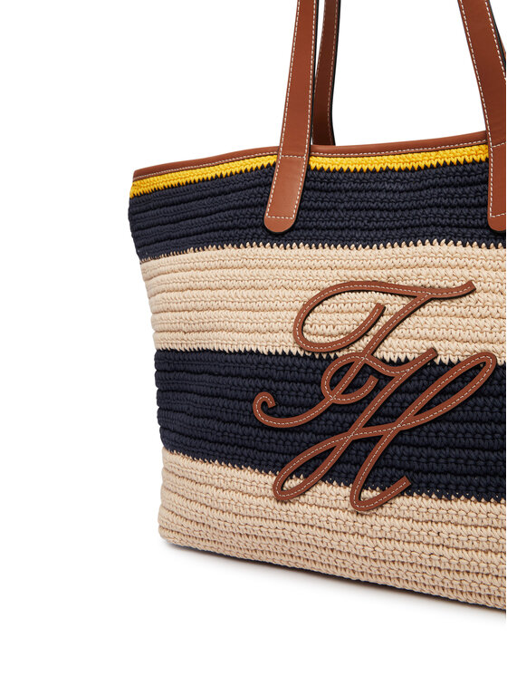 Tommy Hilfiger Rankinė Tommy Hilfiger Th Nautical Tote Crochet Str AW0AW18816 Spalvota