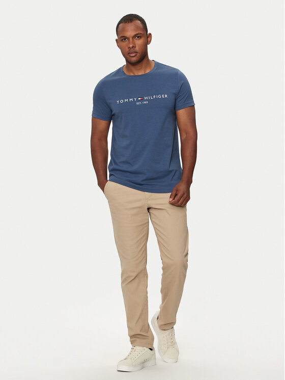 Tommy Hilfiger Tommy Hilfiger Póló Logo MW0MW11797 Kék Slim Fit