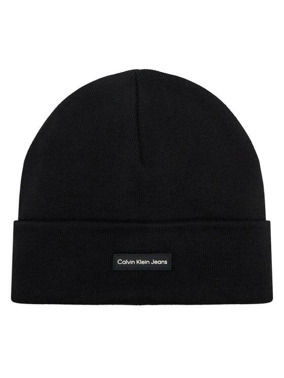 Calvin Klein Jeans Čiapka Calvin Klein Jeans Inst Patch Beanie K60K612322 Čierna