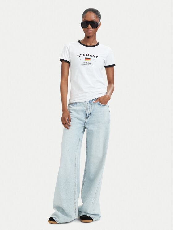 Guess Jeans Guess Jeans Футболка W6YI16 K3995 Білий Slim Fit