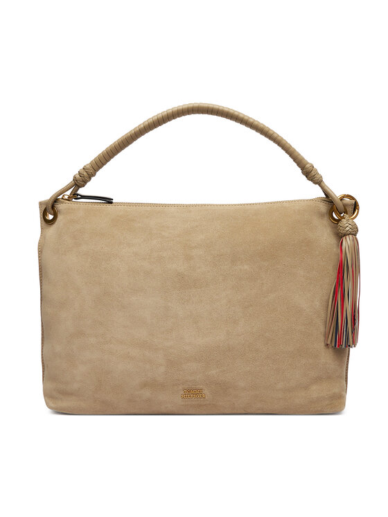 Tommy Hilfiger Torebka Tommy Hilfiger Th Statement Leather Bag Suede AW0AW18402 Beżowy
