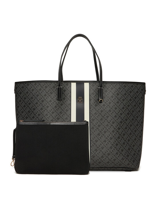 Tommy Hilfiger Дамска чанта Tommy Hilfiger Th Monoplay Le Maxi Tote AW0AW17697 Черен