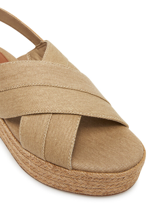 Tommy Hilfiger Espadrilės Tommy Hilfiger Denim Espadrille Platform Sandal FW0FW08669 Smėlio