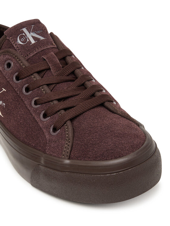 Calvin Klein Tenisówki Calvin Klein Vulc Flatf Laceup Suede HW0HW03088 Bordowy