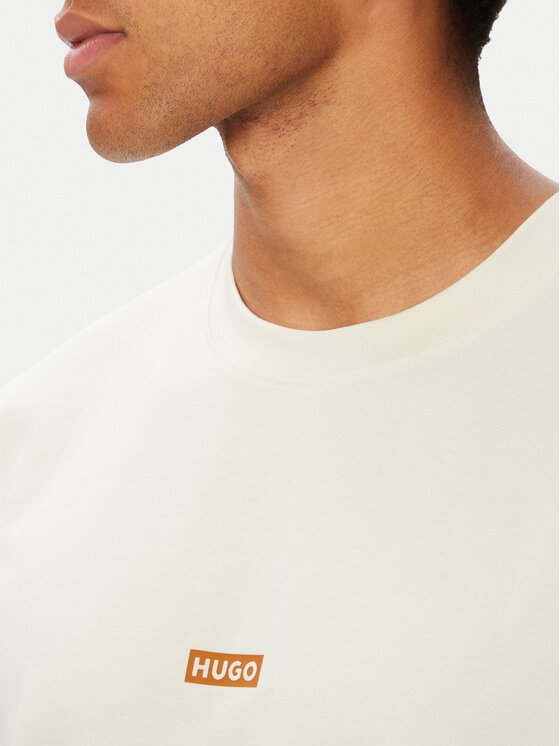 HUGO HUGO Camiseta Nalono 50509776 Crema Loose Fit