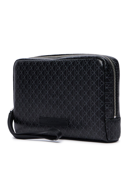Calvin Klein Τσαντάκι καλλυντικών Calvin Klein Emblem Aop Coated Pouch W/ Handl LV04D1240G Μαύρο